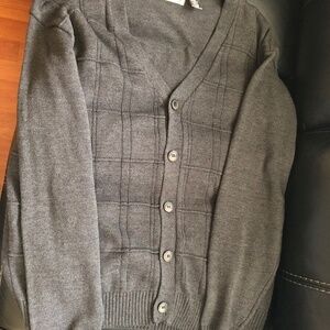 Oscar de la Renta Men's Cardigan Charcoal Sweater Grey Gray Black NWOT XXL